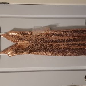 B. Smart Rose Gold Sequen Dress